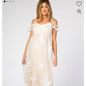 NWOT PinkBlush Maternity Ivory Lace Formal Dress